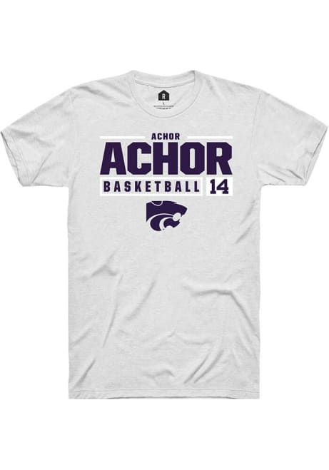 Achor Achor White K-State Wildcats NIL Stacked Box Short Sleeve T Shirt