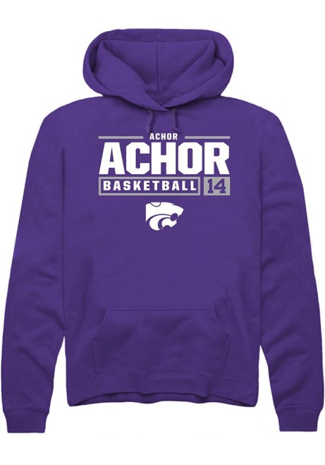 Achor Achor Rally Mens Purple K-State Wildcats NIL Stacked Box Hooded Sweatshirt