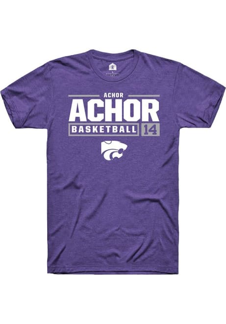 Achor Achor Purple K-State Wildcats NIL Stacked Box Short Sleeve T Shirt