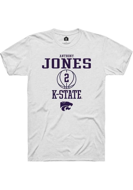 Anthony Jones White K-State Wildcats NIL Sport Icon Short Sleeve T Shirt