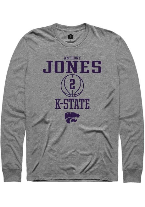 Anthony Jones Rally Mens Graphite K-State Wildcats NIL Sport Icon Tee