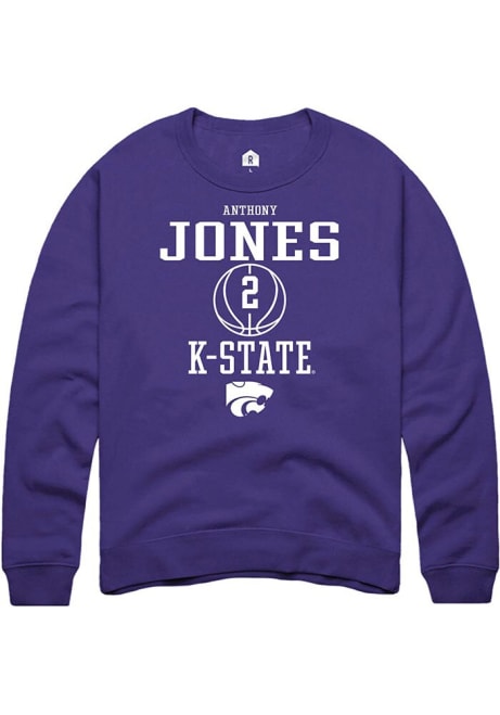 Anthony Jones Rally Mens Purple K-State Wildcats NIL Sport Icon Crew Sweatshirt