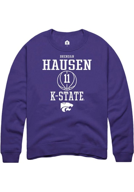 Brendan Hausen Rally Mens Purple K-State Wildcats NIL Sport Icon Crew Sweatshirt