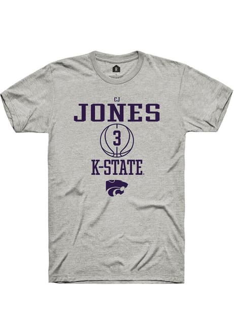 Cj Jones Ash K-State Wildcats NIL Sport Icon Short Sleeve T Shirt