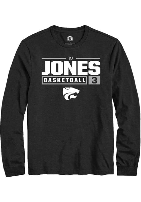 Cj Jones Rally Mens  K-State Wildcats NIL Stacked Box Tee