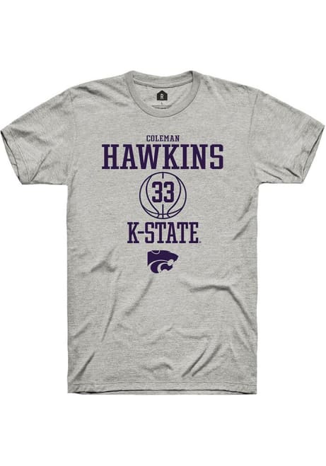 Coleman Hawkins Ash K-State Wildcats NIL Sport Icon Short Sleeve T Shirt