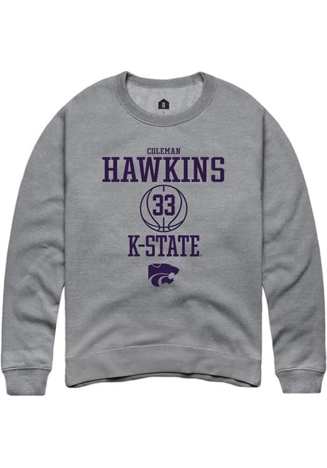 Coleman Hawkins Rally Mens Graphite K-State Wildcats NIL Sport Icon Crew Sweatshirt