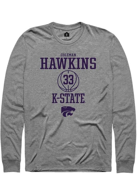 Coleman Hawkins Rally Mens Graphite K-State Wildcats NIL Sport Icon Tee