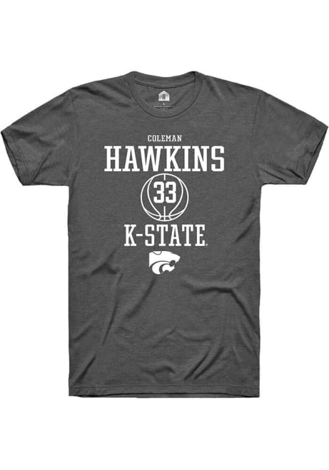 Coleman Hawkins Dark Grey K-State Wildcats NIL Sport Icon Short Sleeve T Shirt