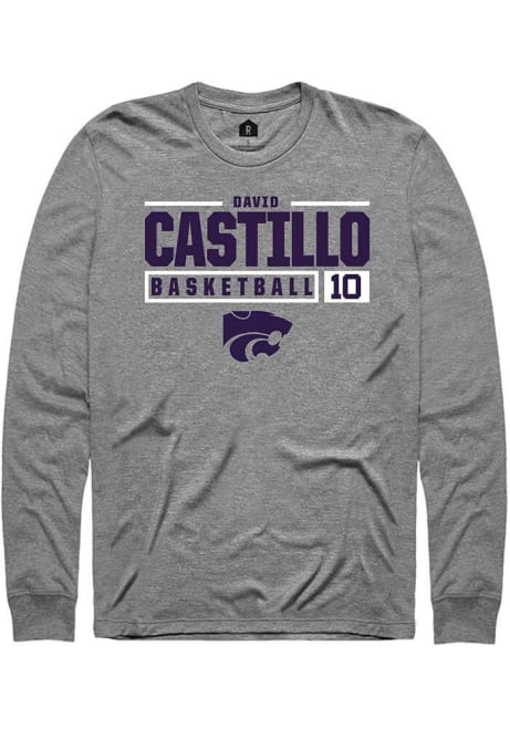 David Castillo Rally Mens Graphite K-State Wildcats NIL Stacked Box Tee