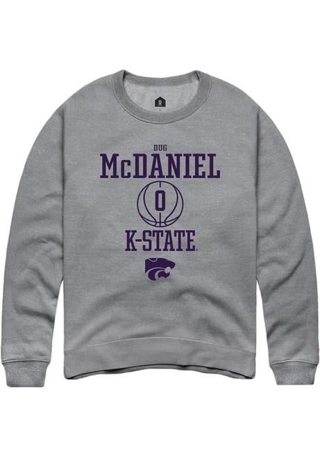 Dug McDaniel Rally Mens Graphite K-State Wildcats NIL Sport Icon Crew Sweatshirt