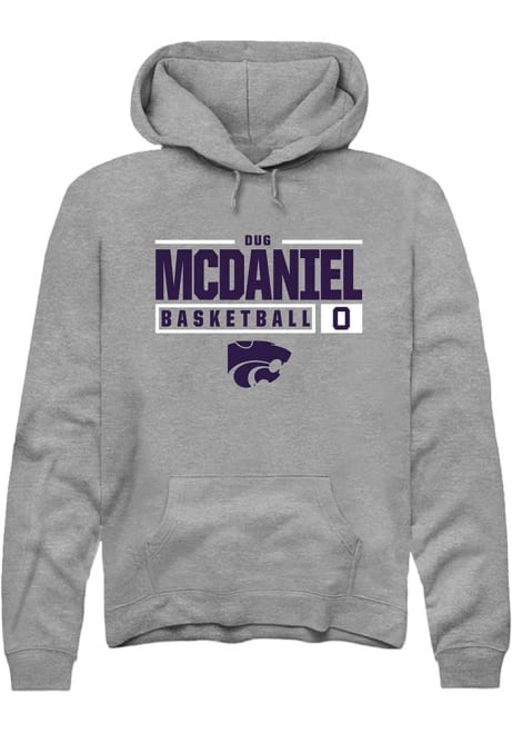 Dug McDaniel Rally Mens Graphite K-State Wildcats NIL Stacked Box Hooded Sweatshirt