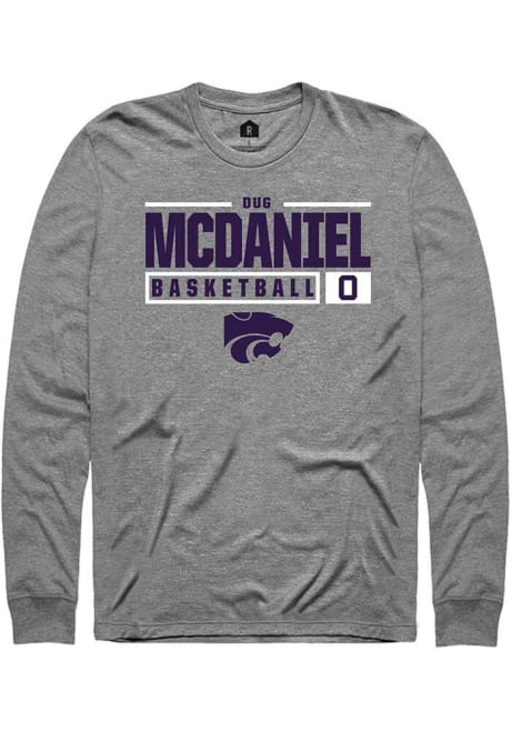 Dug McDaniel Rally Mens Graphite K-State Wildcats NIL Stacked Box Tee