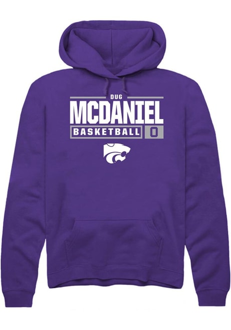 Dug McDaniel Rally Mens Purple K-State Wildcats NIL Stacked Box Hooded Sweatshirt