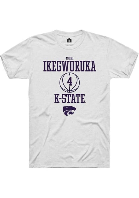 Mobi Ikegwuruka White K-State Wildcats NIL Sport Icon Short Sleeve T Shirt