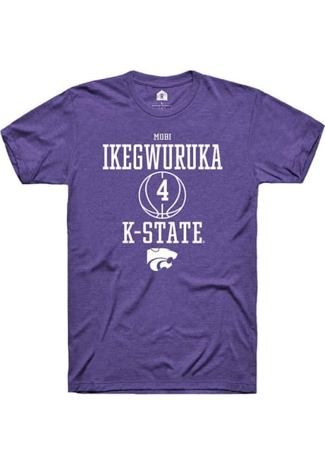 Mobi Ikegwuruka Purple K-State Wildcats NIL Sport Icon Short Sleeve T Shirt