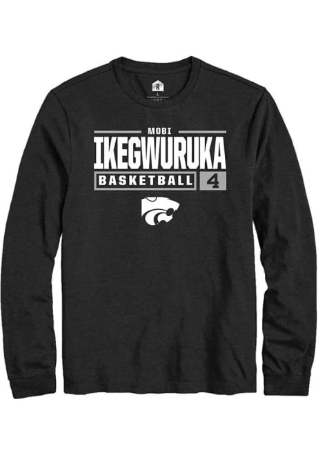 Mobi Ikegwuruka Rally Mens  K-State Wildcats NIL Stacked Box Tee