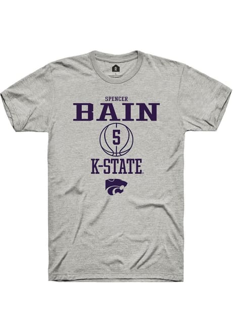 Spencer Bain Ash K-State Wildcats NIL Sport Icon Short Sleeve T Shirt