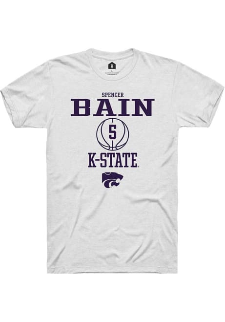 Spencer Bain White K-State Wildcats NIL Sport Icon Short Sleeve T Shirt