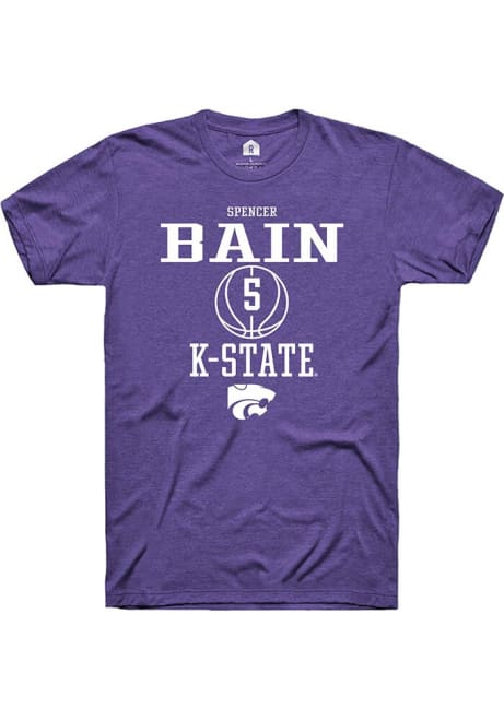 Spencer Bain Purple K-State Wildcats NIL Sport Icon Short Sleeve T Shirt