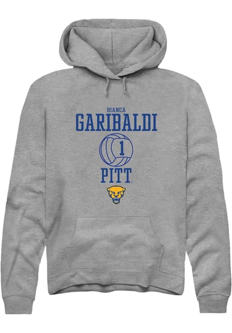 Bianca Garibaldi Rally Mens Graphite Pitt Panthers NIL Sport Icon Hooded Sweatshirt