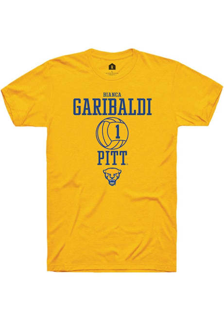 Bianca Garibaldi Gold Pitt Panthers NIL Sport Icon Short Sleeve T Shirt