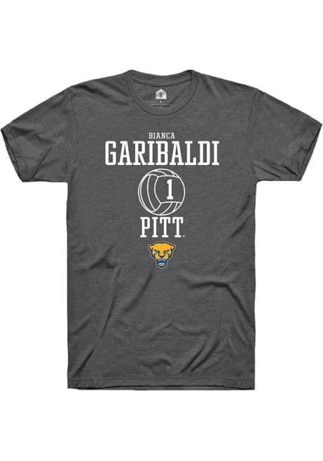 Bianca Garibaldi Dark Grey Pitt Panthers NIL Sport Icon Short Sleeve T Shirt