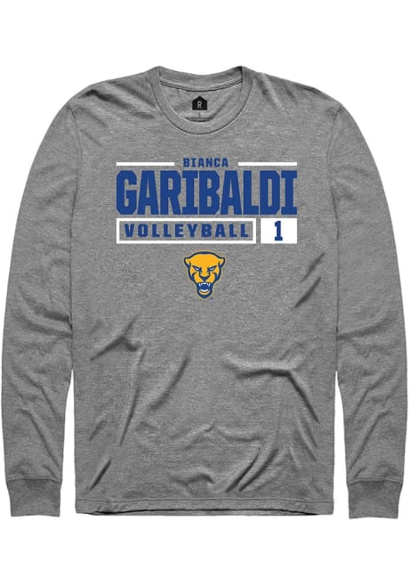 Bianca Garibaldi Rally Mens Graphite Pitt Panthers NIL Stacked Box Tee