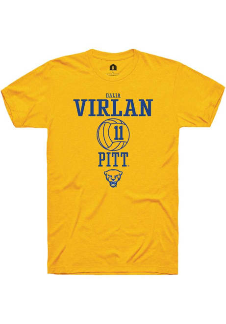 Dalia Virlan Gold Pitt Panthers NIL Sport Icon Short Sleeve T Shirt