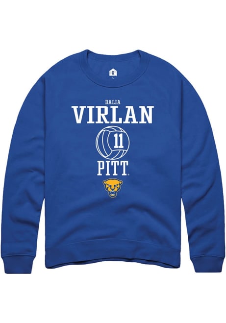 Dalia Virlan Rally Mens Blue Pitt Panthers NIL Sport Icon Crew Sweatshirt