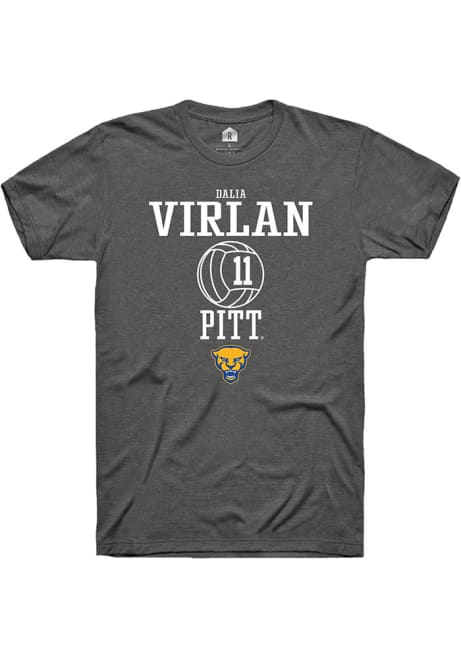 Dalia Virlan Dark Grey Pitt Panthers NIL Sport Icon Short Sleeve T Shirt