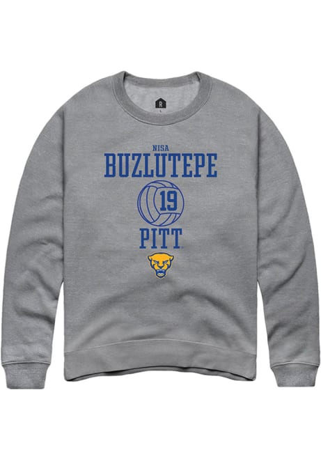 Nisa Buzlutepe Rally Mens Graphite Pitt Panthers NIL Sport Icon Crew Sweatshirt