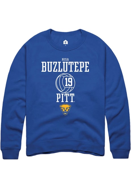 Nisa Buzlutepe Rally Mens Blue Pitt Panthers NIL Sport Icon Crew Sweatshirt