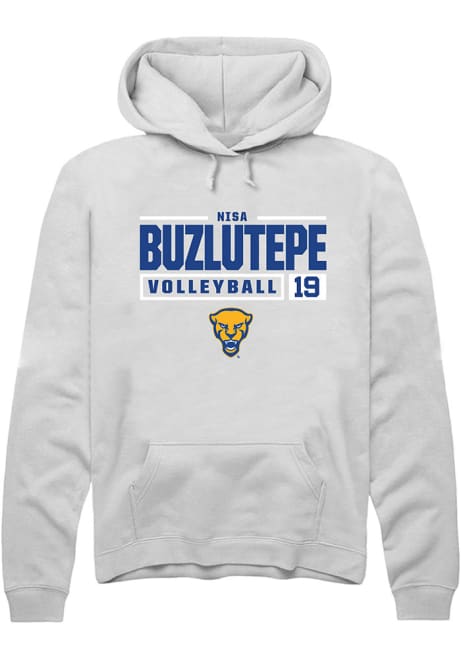 Nisa Buzlutepe Rally Mens White Pitt Panthers NIL Stacked Box Hooded Sweatshirt