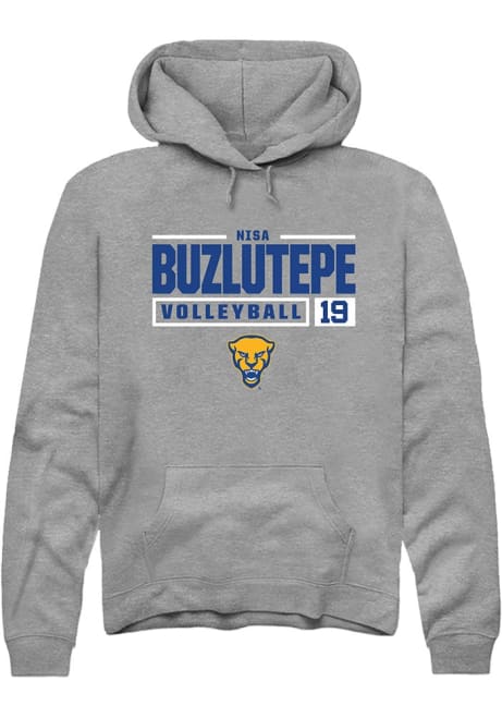 Nisa Buzlutepe Rally Mens Graphite Pitt Panthers NIL Stacked Box Hooded Sweatshirt