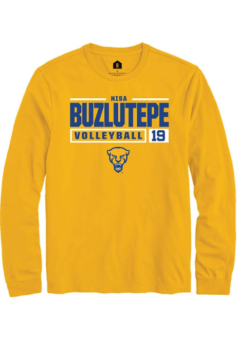 Nisa Buzlutepe Rally Mens Gold Pitt Panthers NIL Stacked Box Tee