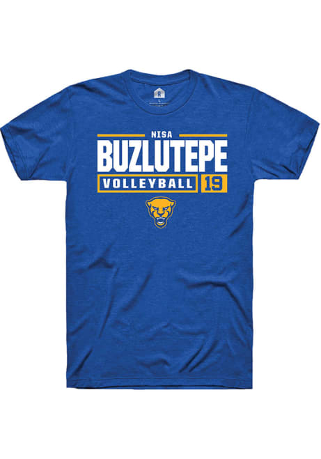 Nisa Buzlutepe Blue Pitt Panthers NIL Stacked Box Short Sleeve T Shirt