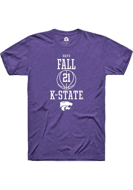 Baye Fall Purple K-State Wildcats NIL Sport Icon Short Sleeve T Shirt