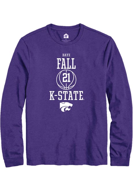 Baye Fall Rally Mens Purple K-State Wildcats NIL Sport Icon Tee