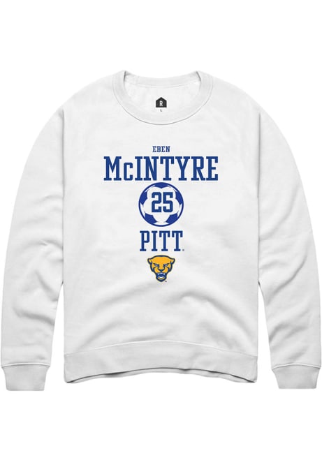 Eben McIntyre Rally Mens White Pitt Panthers NIL Sport Icon Crew Sweatshirt