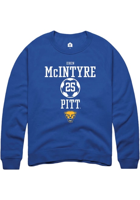 Eben McIntyre Rally Mens Blue Pitt Panthers NIL Sport Icon Crew Sweatshirt