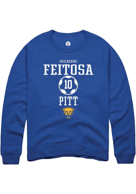 Guilherme Feitosa Rally Mens Blue Pitt Panthers NIL Sport Icon Crew Sweatshirt