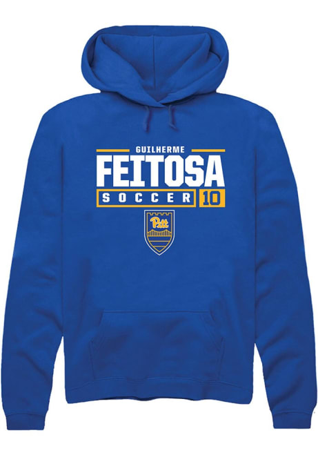 Guilherme Feitosa Rally Mens Blue Pitt Panthers NIL Stacked Box Hooded Sweatshirt