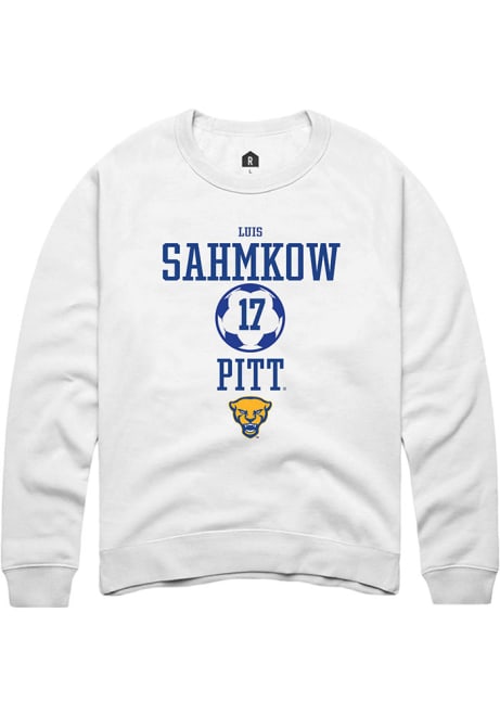 Luis Sahmkow Rally Mens White Pitt Panthers NIL Sport Icon Crew Sweatshirt