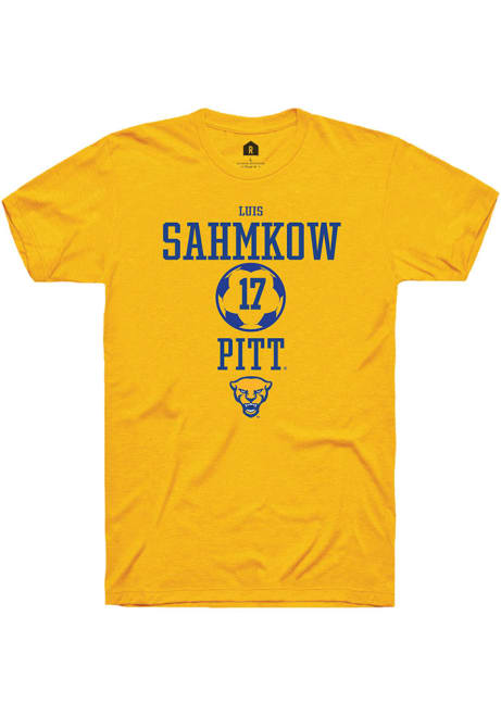 Luis Sahmkow Gold Pitt Panthers NIL Sport Icon Short Sleeve T Shirt