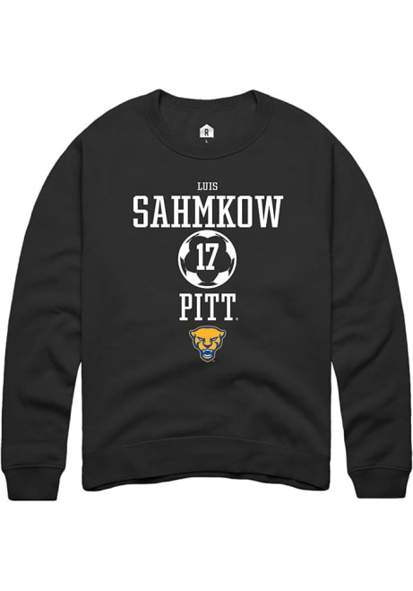 Luis Sahmkow Rally Mens Black Pitt Panthers NIL Sport Icon Crew Sweatshirt