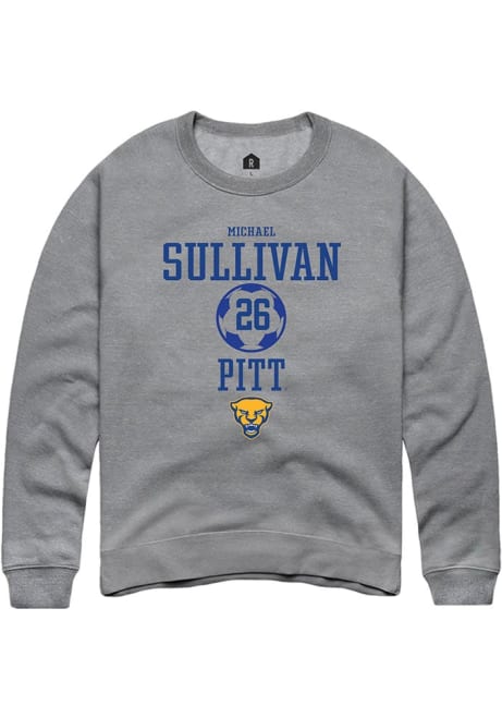 Michael Sullivan Rally Mens Graphite Pitt Panthers NIL Sport Icon Crew Sweatshirt