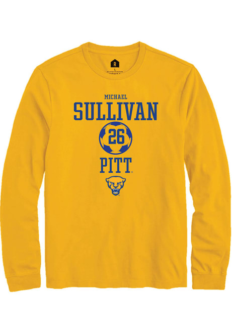 Michael Sullivan Rally Mens Gold Pitt Panthers NIL Sport Icon Tee