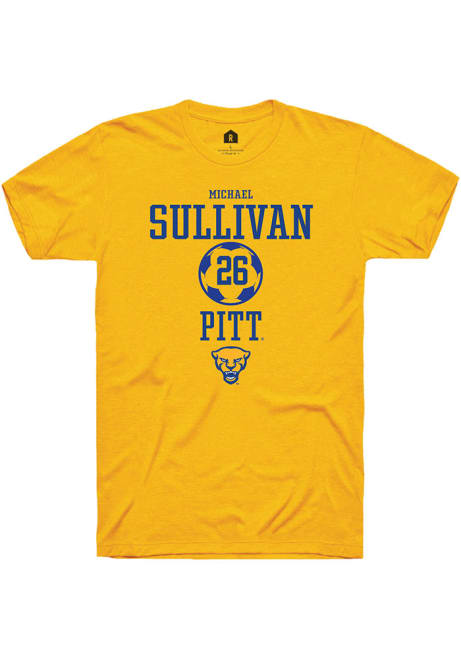 Michael Sullivan Gold Pitt Panthers NIL Sport Icon Short Sleeve T Shirt