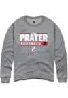 Main image for Evan Prater Rally Mens Graphite Cincinnati Bearcats NIL Stacked Box Crew Sweatshirt
